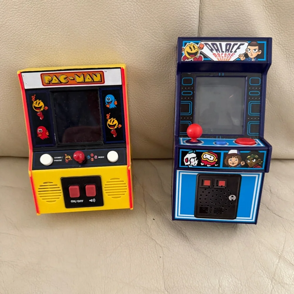 Pac-Man and Palace Arcade Mini Game Consoles - Yellow and Blue